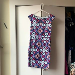 French connection patterned sheath dress, size 8